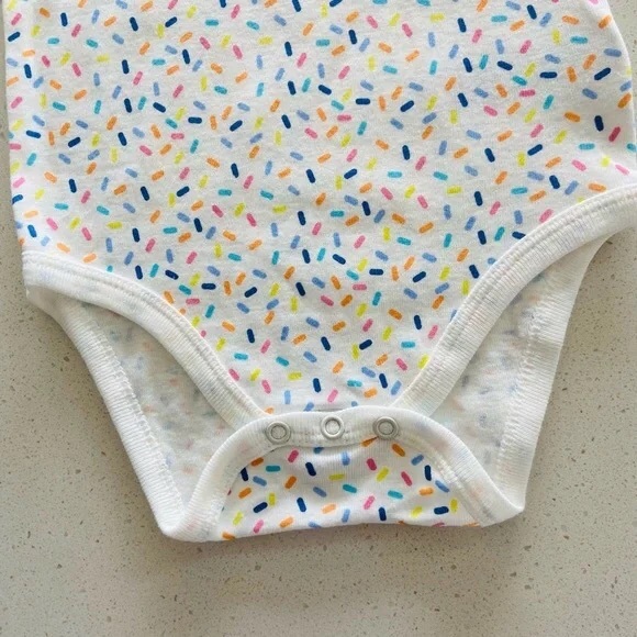 SOLD🎂✨Rae Dunn My First Birthday & Sprinkles Baby Bodysuits 2Pack Short Sleeve - Picture 6 of 10